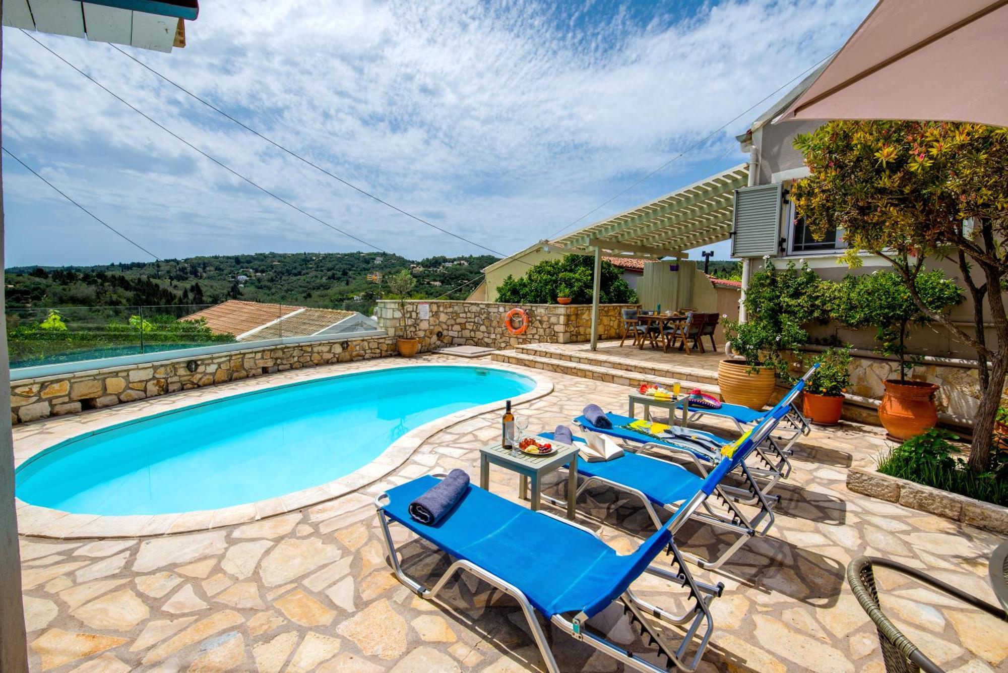 Loggos Seaview Cottage With Private Pool By Konnect Longos  Exterior photo